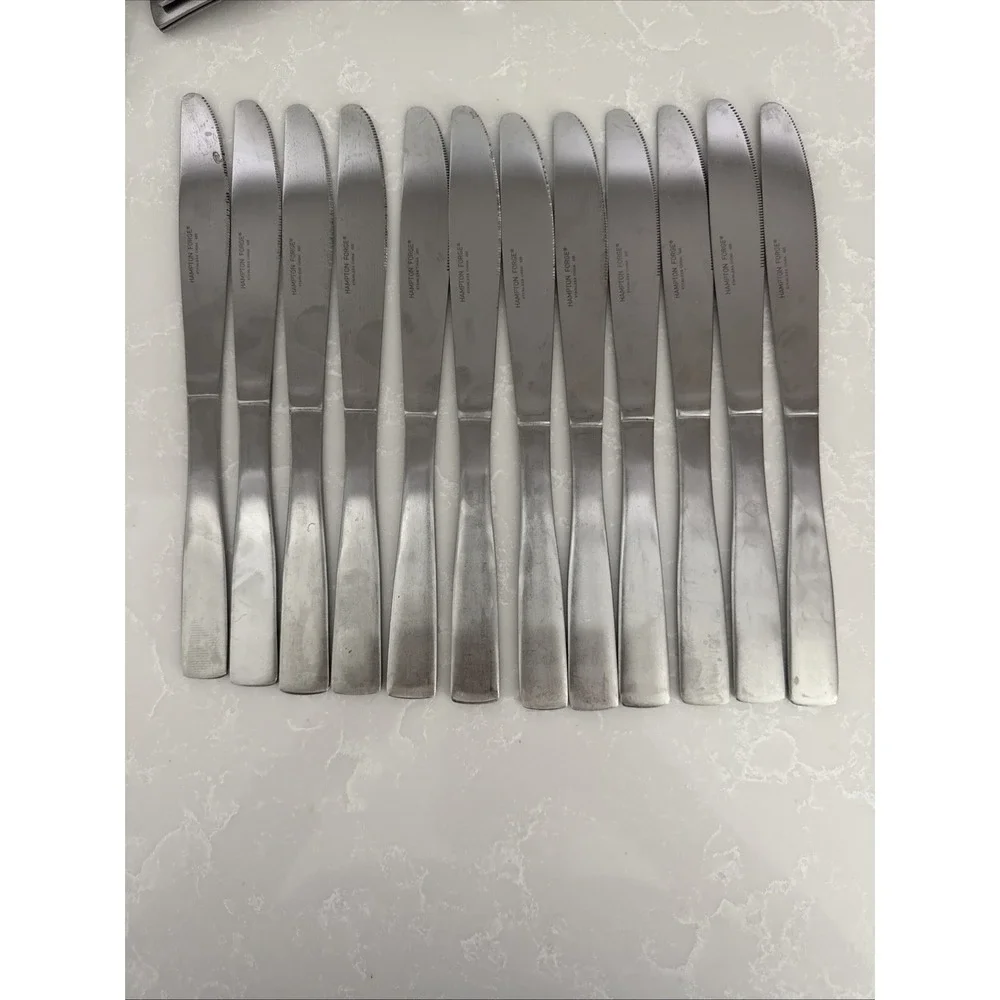 Hampton‎ Forge Bristol Satin Finish Deco Flatware Set 62Pieces Fork Knives Spoon